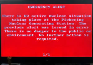 Canada Nuclear Plant Error Message