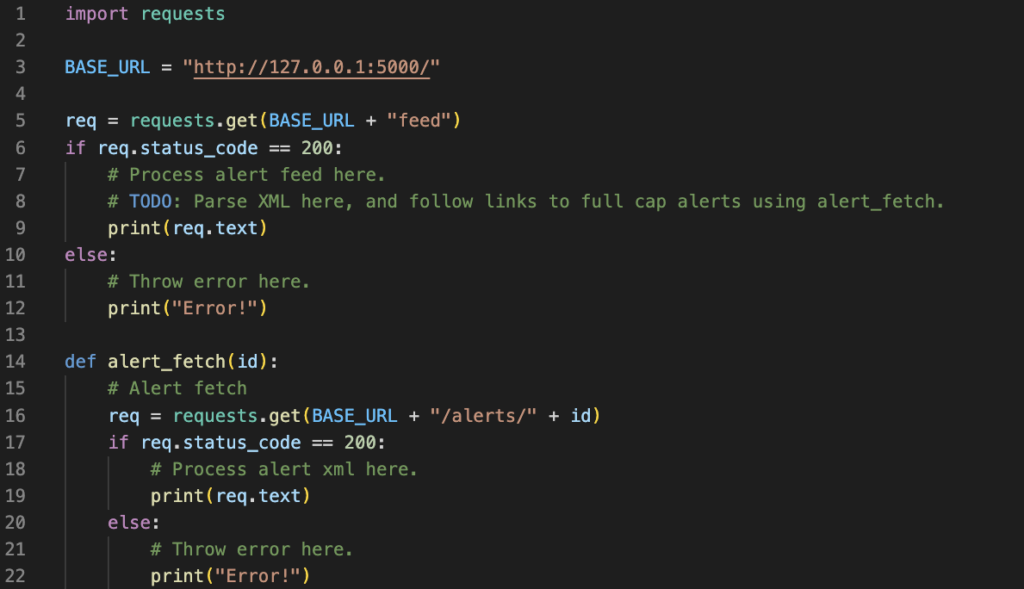 Example downloading the xml file